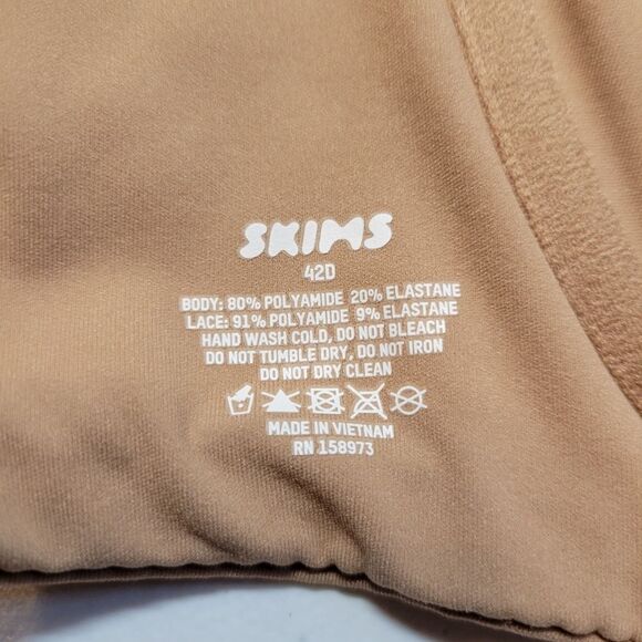 Skims Fits Everbody Lace Underwire Bra In Sienna Women's 42D NEW - Picture 4 of 6